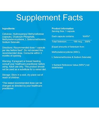 Tri-Selenium Complex Capsules - Vegan Supplement with 196mcg of Sodium Selenate, Methylselenocysteine & L-Selenomethionine for Optimal Health - Buy Online on GoSupps.com