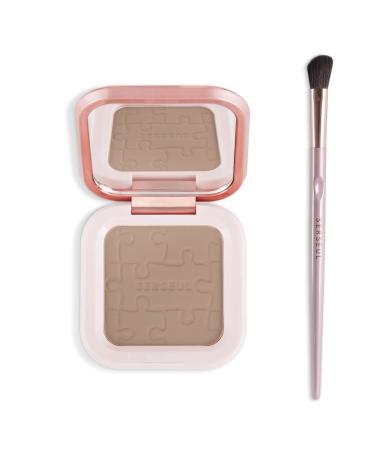 MEICOLY Contour Palette Shimmer Highly Pigmented Face Powder Silky Smooth Long-Lasting Delicate Contour Powder Face Contouring Makeup Kit with Brush and Mirror 03 Taupe