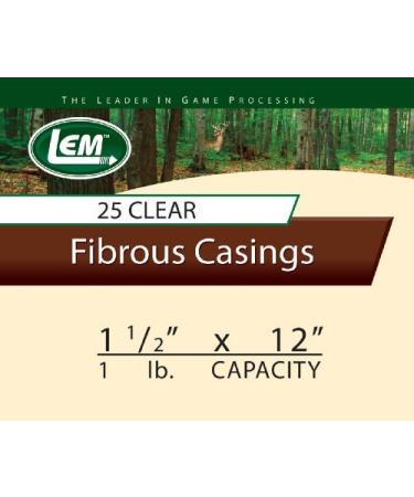 LEM Products 256B 1 1/2 x 12-Inch Non-Edible Fibrous Casings (Clear)