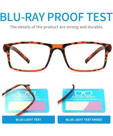 Yuluki 4 Pack Reading Glasses Blue Light Blocking Quality Rectangle Frame Mens Womens Computer Readers with Spring Hinge +4.0 4 Pack Mix 4.0 x - Buy Online on GoSupps.com