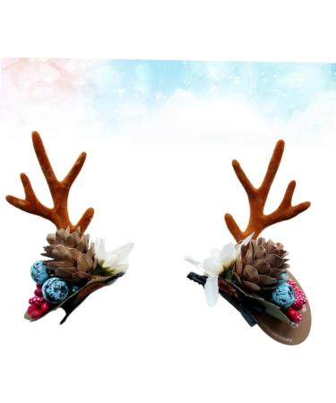 minkissy 1 Pair Antler Hairpin Hair Clips for Babies Toddler Hair Clips Reindeer Hairpin Fawn Horn Hair Clips Kids Barrettes for Hair Baby Hair Clips Antler Headwear Child Antlers Cosplay - Buy Online on GoSupps.com