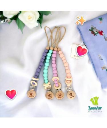 BOOWUP Baby Dummy Clips - Silicone Pacifier Holder for Boys and Girls (Green) - Buy Online on GoSupps.com