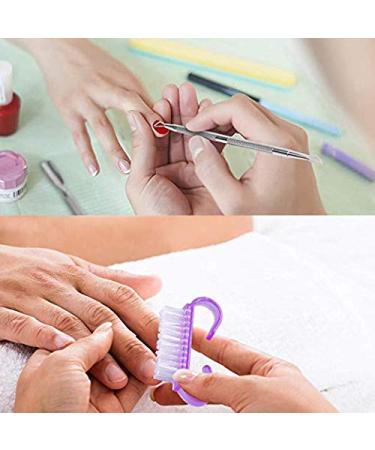 Nail Polish Remover Kit - 500 Pcs Cotton Pads, Purple Clips, Bottle, Pusher, Brush & File - Buy Online on GoSupps.com