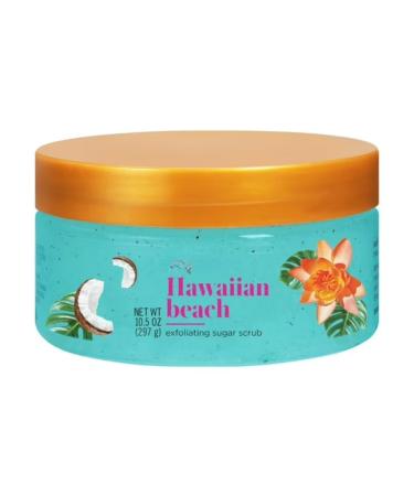 Exfoliating Sugar Scrub for Women & Men Hawaiian Beach Scent 10 oz | Moisturizing Body Exfoliator with Natural Sugar Crystals Smooth & Refreshing Skin Care