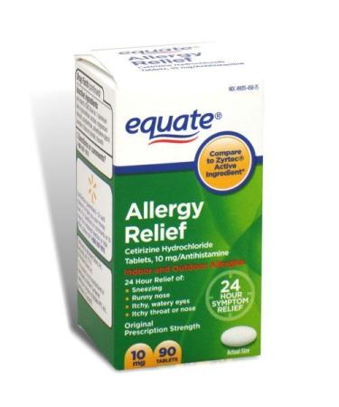 Equate - Allergy Cetirizine 10 Mg Tablets (compare To Zyrtec) 90-Count