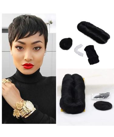 Black Human Hair 27 Piece Quick Weave Bump Hair + Free Closure - Short Hair Pieces for Black Women (1B) - Buy Online on GoSupps.com