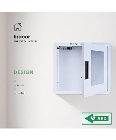 Qianmei AED Defibrillator Storage Cabinet - Wall-Mounted Steel Alarm Box for Home & Office | Compatible with Most AED Models - Buy Online on GoSupps.com