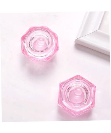 Octagonal Dappen Dish Cup Crystal Glass Glassware Tool for Nail Art Manicure Care Dappen Dish Cup PINK - Buy Online on GoSupps.com