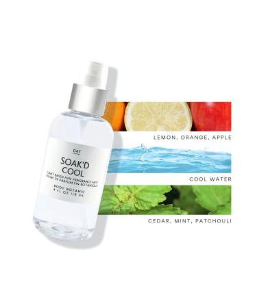Soak'd Cool Fine Fragrance Mist 4 Fl Oz 118 Ml - a Sophisticated Cool Water Blend of Marine and Green Cooling Mint Crisp Apple Rich Cedarwood and Musk - with Plant Extracts - Buy Online on GoSupps.com