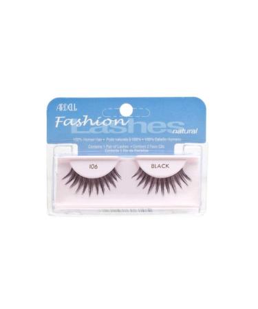 Ardell Fashion Lashes Natural - 106 Black Fake Eyelashes And Adhesives