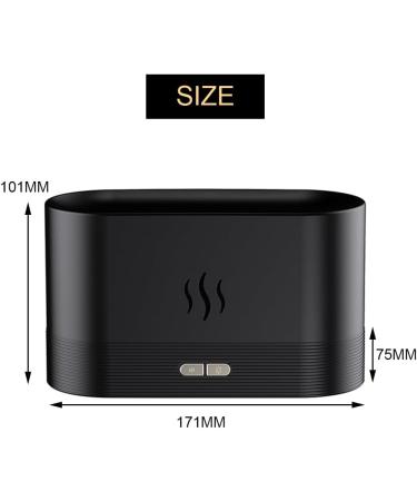 Dasiautoem Flame Diffuse Humidifier - Noiseless 7-Color Aroma Diffuser for Essential Oils | 180ml Auto-Off Protection - Perfect for Home Office Yoga (Black) - Buy Online on GoSupps.com