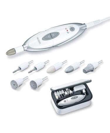 Sanitas SMA 35 Electric Manicure/Pedicure Set - 7 Nail Care Attachments - White/Silver | International Shipping Available - Buy Online on GoSupps.com