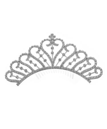 HAPINARY Crown Side Hair Comb Girls Hair Clips Girls Tiara Rhinestone Barrettes for Women Flower Girl Headpiece Girls Barrettes for Hair Wig Miss Alloy European and American Small Crown