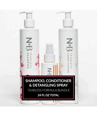 N+B Tearless Collection | Gentle Tear Free Formula | Safe for ALL Ages | Certified Organic Ingredients | USA Made (Shampoo/Conditioner/Detangler)