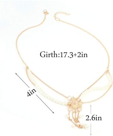 Zoestar Pearl Head Chain Gold Bridal Headpiece Boho Hair Jewelry Wedding Festival Headband for Women and Girls - Buy Online on GoSupps.com