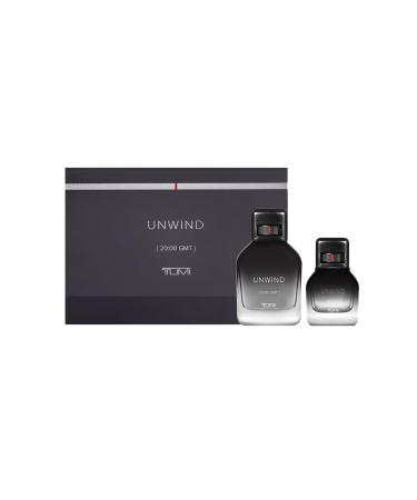TUMI UNWIND 20:00 GMT Gift Set - Warm Cologne for Men with Floral & Woody Fragrance Notes - 3.4 oz & 1.0 oz Eau de Parfum 2.2 Fl Oz (Pack of 2)