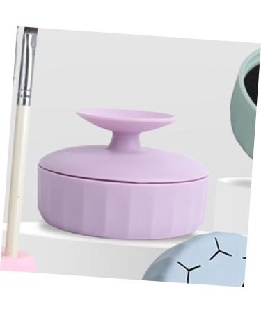 Silicone Makeup Brush Cleaning Box & Pad - Dry Cleaner Tool 7.9x5.25CM - Violet | Best Brush Scrubber Mat for Efficient Makeup Cleaning - Buy Online on GoSupps.com