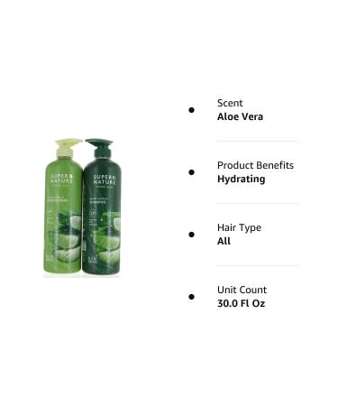 Super Nature Aloe Moisturizing Shampoo & Conditioner | Sulfate-Free | 30 Fl Oz - Buy Online on GoSupps.com
