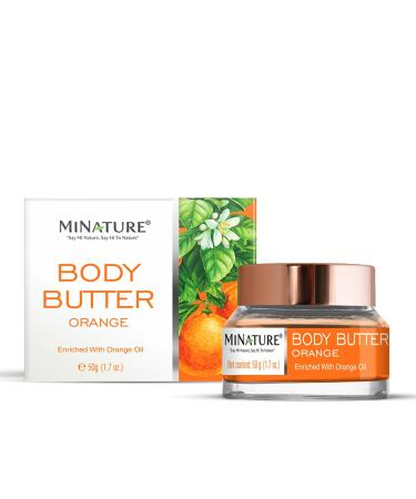 minature Body Butter - 50g (1.7oz) | Enriched with Orange oil | Shea Butter Cocoa butter Mango Butter | Non-Greasy Moisturizer | Vegan Cruelty-Free