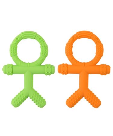 Bite ring baby 2 pieces of food -safe silicone bite ring for baby bite ring for baby with cooling effect silicone bite ring for baby to go to teeth for babies from 3 months