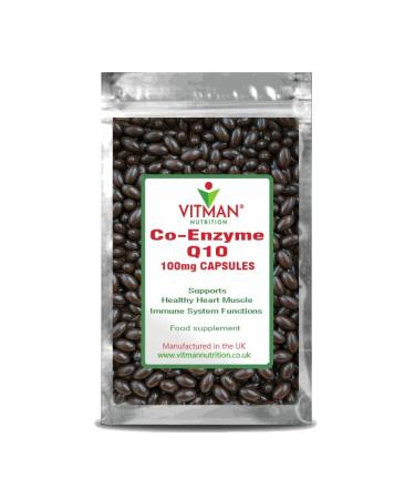 Co Enzyme Q10 100mg 60 Softgels Supplement UK Made. Pharmaceutical Grade Unfiltered & Fermented 100% Ubiquinone - Q10 High Absorption - Lactose & Allergen Free (60)