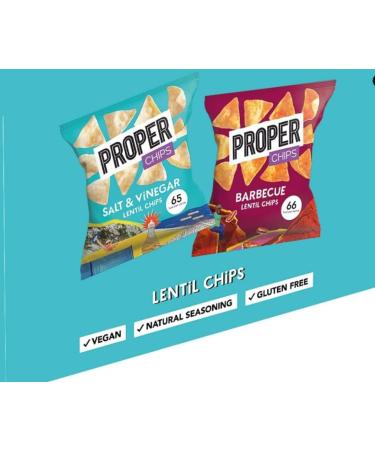 Wowboxme Properchips Bundle 24 Salt & Vinegar and 24 x Barbecue BBQ (48 x 20g Bundle) (1 Bundle) 20 g (Pack of 1)