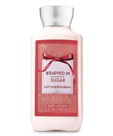 Bath and Body Works Wrapped In Sugar Shea Vitamin E Lotion Original Tall Slender Bottle 8 Ounce