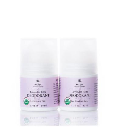 Deodorant Organic Made in Israel | All Natural Clear No Stain Aluminum Free Cruelty Free Vegan 1.7 Fl Oz Lavender Rose 2 Pack