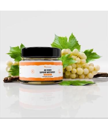 Age Renew Supreme Moisturiser infused with Matrixyl 3000 Marine Collagen vitamin A (Retinyle Palmitate) Vitamin E Grape Seed Oil and Coconut Oil For Beautiful Skin. 50ml Jar Natural Formular