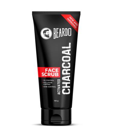 Beardo Activated Charcoal Anti-Pollution Face Scrub for Deep Pore Cleaning 100 gm | Removes Dirt & Impurities | Suitable for Acne Prone Skin | For Men