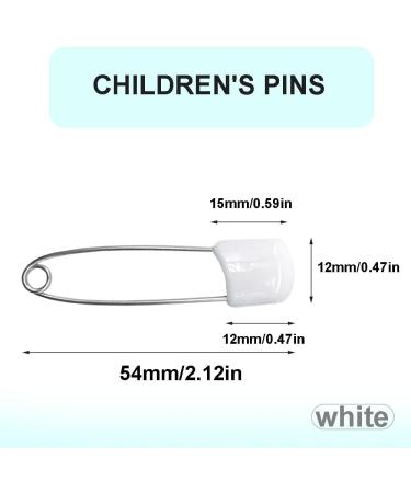 Ruidee 50 Pcs Diaper Pins Nappy Pins - White Plastic Safety Pins with Safe Locking - Buy Online on GoSupps.com