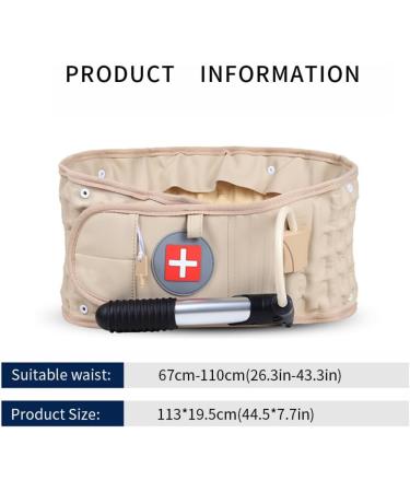 XJKLBYQ Adjustable Decompression Back Belt for Men | Khaki Spine & Lumbar Support | Fits 66-110 cm - Buy Online on GoSupps.com
