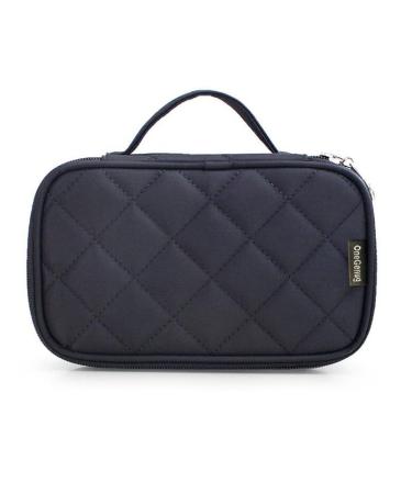 ONEGenug Double Layer Makeup Bag with Mirror - Stylish Black Cosmetic Bag for Women | 20x12x8 cm | International Shipping Available - Buy Online on GoSupps.com