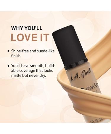 L.A. Girl Pro Matte Foundation in Bisque GLM672 - Long-Lasting Full Coverage Formula - Buy Online on GoSupps.com