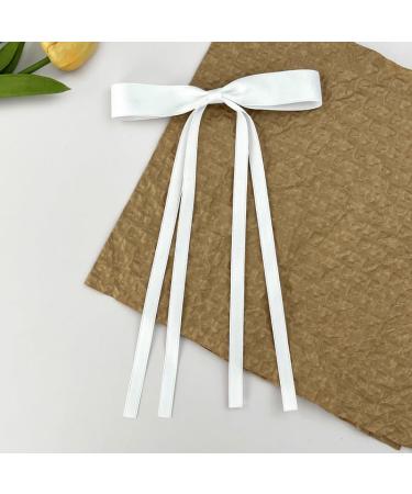 Ribbon Bow Hair Clips for Women 6pcs Ribbon Bows with Long Tail Bowknot Tassel Claw Clip Barrettes Bow Accessories Women (Pink) - Buy Online on GoSupps.com