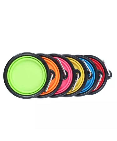 Foldable Silicone Dog Bowl Food Portable Water Bowl Drinking Bowl S (Green)