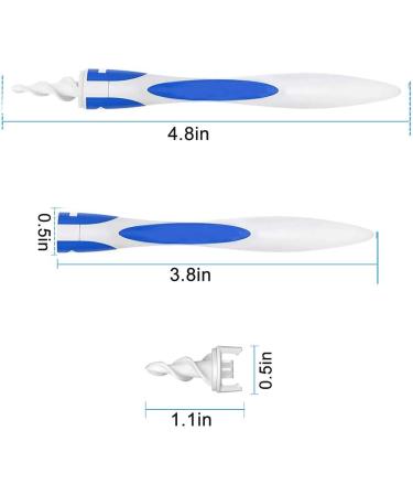 Q Grips Earwax Removal Tool - Reusable Spiral Ear Wax Remover Kit with 16 Soft Replacement Heads - Safe Ear Cleaner for Adults and Kids (Blue) - Buy Online on GoSupps.com