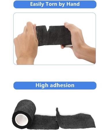 Buy Cojj 16 Pcs Self-Adhering Cohesive Bandage - 7.5cm x 4.5m Waterproof Elastic Bandage for Humans & Animals - Black - Buy Online on GoSupps.com