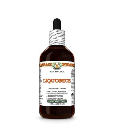 Liquorice (Glycyrrhiza Glabra) Dry Root Glycerite Made in Hawaii Organic Raw Materials All Natural Vegan Lab Tested Alcohol-Free Liquid Extract - 4 fl.oz 4 Fl Oz (Pack of 1)