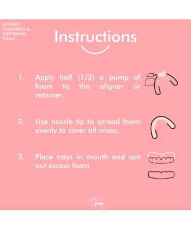 Smile Pop Mint Aligner Cleaner & Whitener Foam - Hydrogen Peroxide Retainer Cleaner for Invisalign, Dentures, Essix Trays - Fights Bad Breath, Brightens Teeth, Kills Germs - Buy Online on GoSupps.com