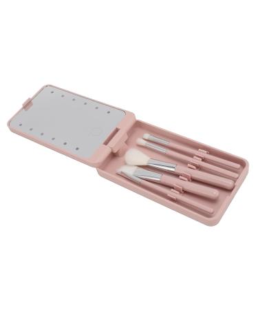 Buy Makeup Brush Set with Mirror - Travel-Friendly Cosmetic Brushes Kit | Multifunctional LED Mirror Included - Buy Online on GoSupps.com