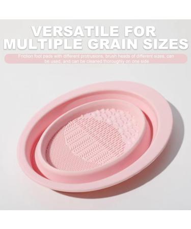 Makeup Brush Cleaner Scrubber with Suction Cup - Portable Washing Tool for Makeup Brushes (Pink) - Buy Online on GoSupps.com