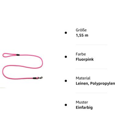 Buy 1.55m Fluor Pink Rope Leash with Hand Loop - 27 Colours 7 Lengths | International Shipping - Buy Online on GoSupps.com
