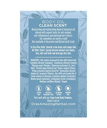 Natural Body Powder and Oil Set Dusting Powder Body Oil No Talc Corn Grain Gluten Clean Scent Powder 2.5 oz with Travel Size Clean Scent Oil 2 oz Ora's Amazing Herbal Body Powder & Body Oil - Buy Online on GoSupps.com