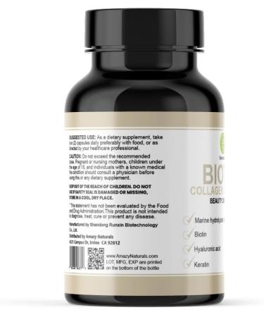 Ambition Exclusive Wear Evernatura Biotin Complex with Collagen Keratin & Hyaluronic Acid 120 Veggie Capsules 25 000 Beauty Complex for Hair Skin & Nail Health (1) - Buy Online on GoSupps.com