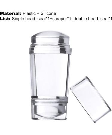 French Double Head Nail Art Tool with Scraper Silicone Seal Printing Transfer Nail Stamp Scraper Stamp for Manicure Double Head - Buy Online on GoSupps.com