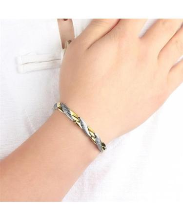 Buy JITNGA Stainless Steel Titanium Magnetic Bracelet - Stylish Silver & Gold Bangle for Men & Women | International Shipping Available - Buy Online on GoSupps.com