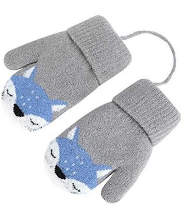 JIAHG Children's Winter Knit Gloves with String - Cute Cartoon Fox Kids Mittens for 1-3 Years Boys and Girls - Outdoor Warm Mitts for Cold Weather - Buy Online on GoSupps.com