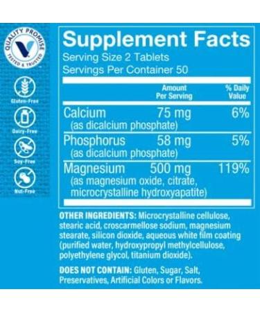 Vitamin Shoppe Magnesium Complex A.M 500MG - Supports Healthy Bones & Teeth (100 Tablets) - Buy Online on GoSupps.com