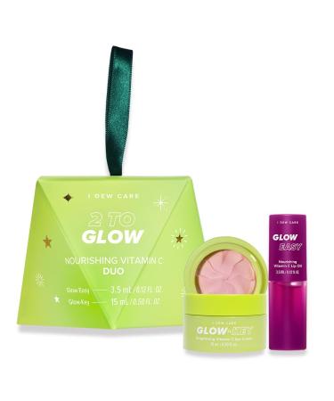 I DEW CARE 2 To Glow Korean Nourishing Vitamin C Duo - Glow Easy and Glow Key | Vitamin C Lip Oil Eye Cream Brightening Gift Box Included Glass Skin Look Korean Skincare 02 2 To Glow Nourishing Vitamin C Duo - Glow Easy and Glow Key